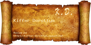 Kiffer Dorottya névjegykártya